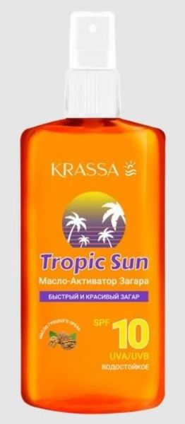 Изображение товара Krassa масло-активатор загара Tropic Sun SPF-10 150мл Krassa масло-активатор загара Tropic Sun SPF-10 150мл фотография