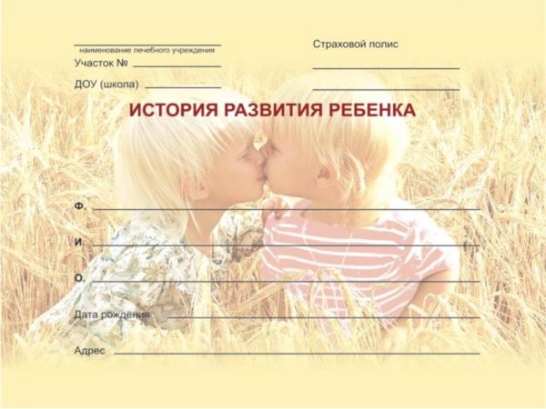 Изображение товара Карта истории развития ребенка Карта истории развития ребенка фотография