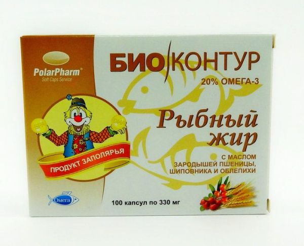 Изображение товара Рыбный жир биоконтур (зародыши пшеницы, шиповник, облепиха) 100 капсул Рыбный жир биоконтур (зародыши пшеницы, шиповник, облепиха) 100 капсул фотография