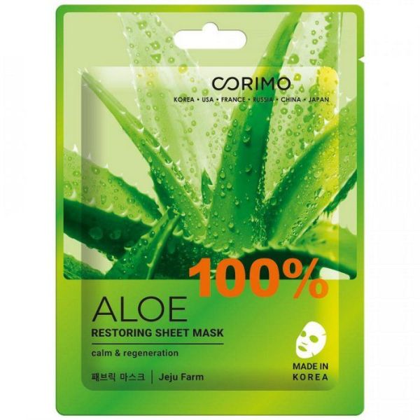 Изображение товара Тканевая маска для лица Corimo Восстановление 100% Aloe 22г Тканевая маска для лица Corimo Восстановление 100% Aloe 22г фотография