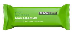 Батончик Орехово-фруктовый R.A.W.LIFE макадамия 47г