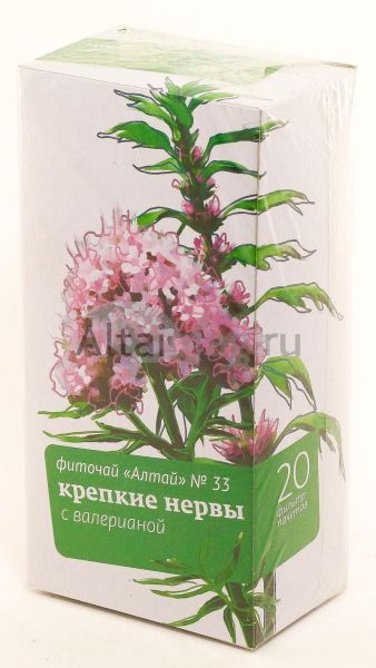 Изображение товара Фиточай Алтай №33 Крепкие нервы с валерианой, №20 пак Фиточай Алтай №33 Крепкие нервы с валерианой, №20 пак фотография