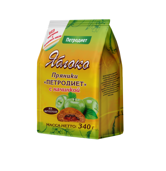 Изображение товара Пряники с начинкой яблочной на фруктозе 340 гр. Пряники с начинкой яблочной на фруктозе 340 гр. фотография